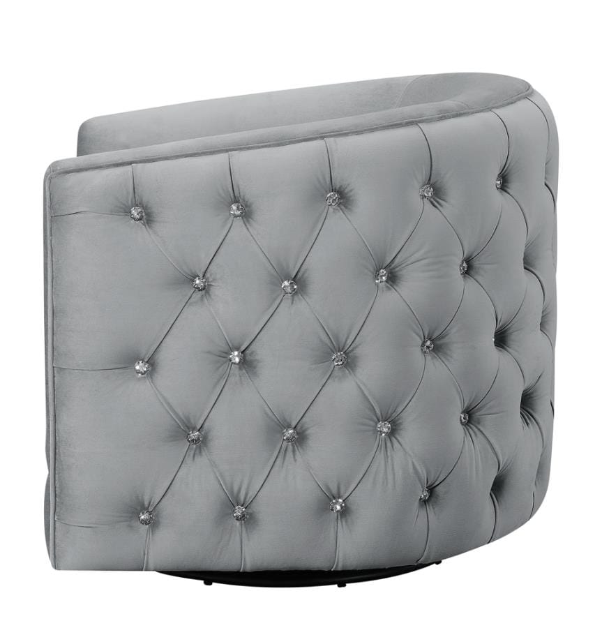 Upholstered Swivel Accent Chair Grey