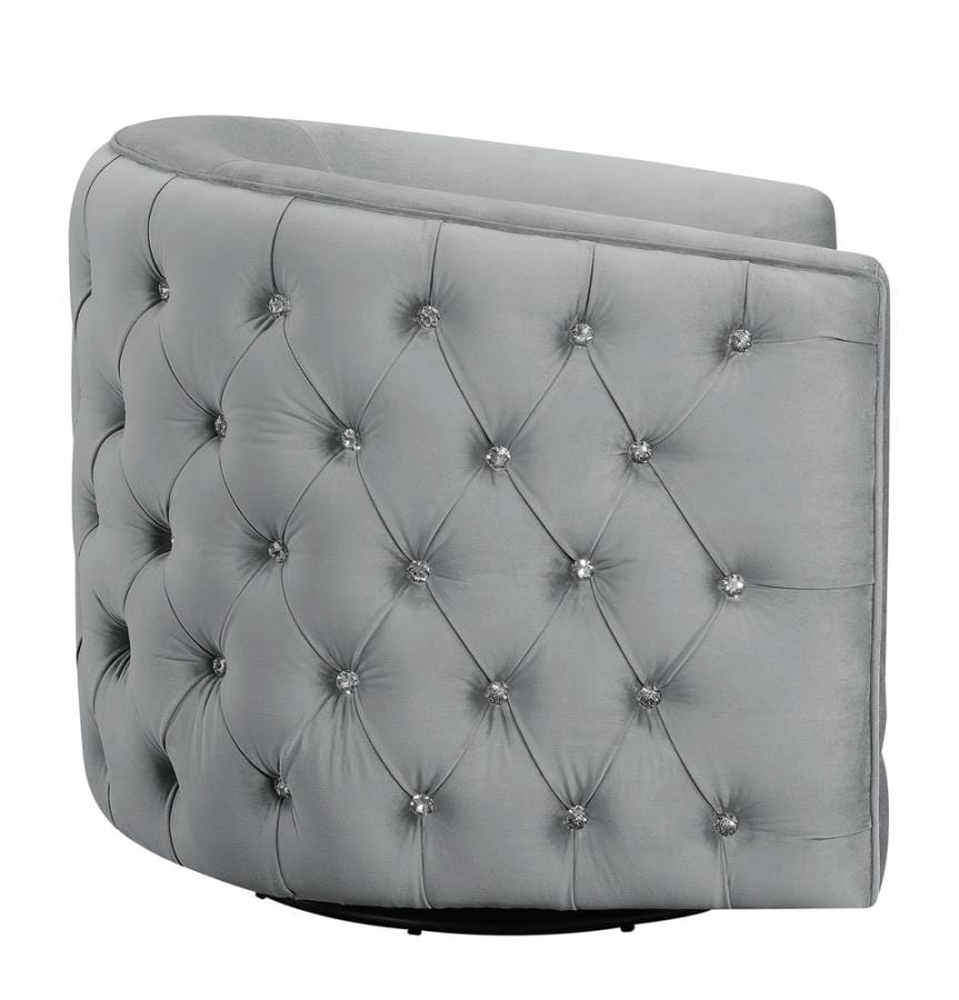 Upholstered Swivel Accent Chair Grey