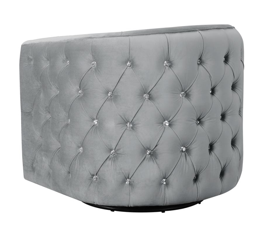 Upholstered Swivel Accent Chair Grey