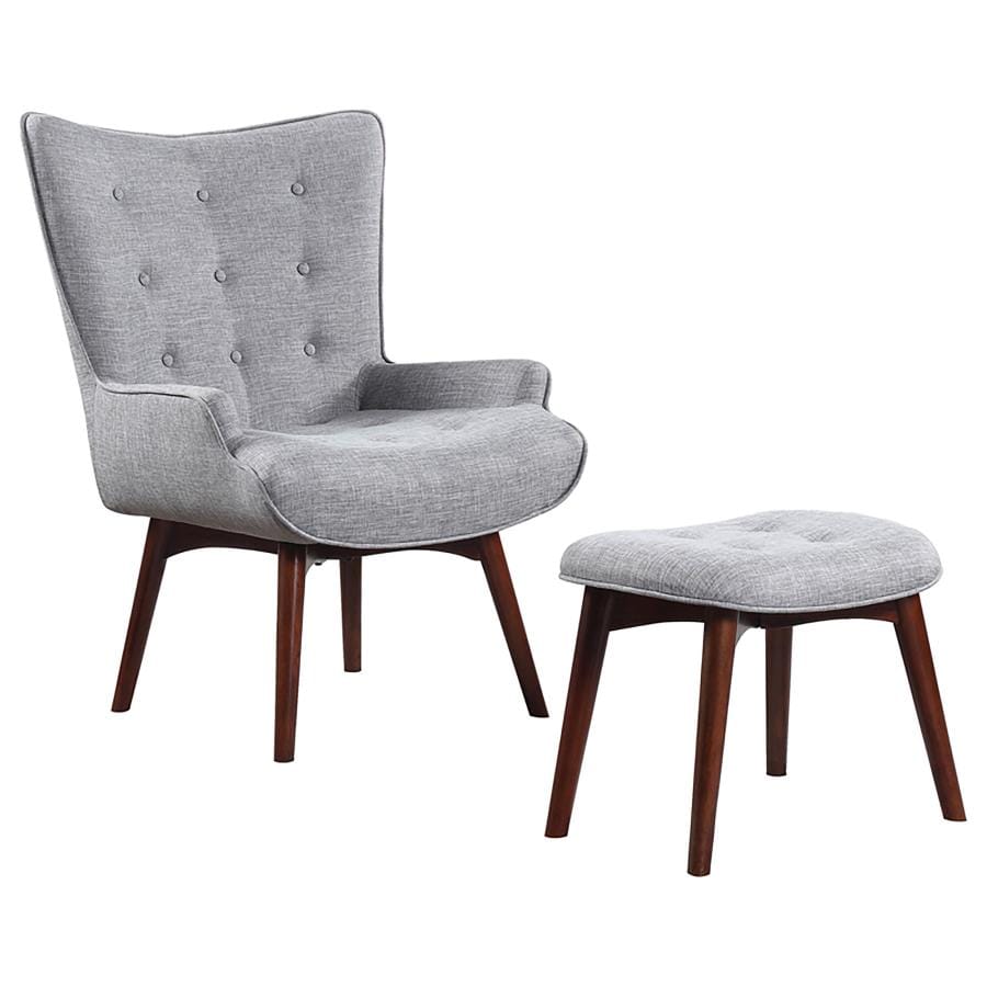 Willow Upholstered Accent Chair with Ottoman Grey and Brown XOOM
