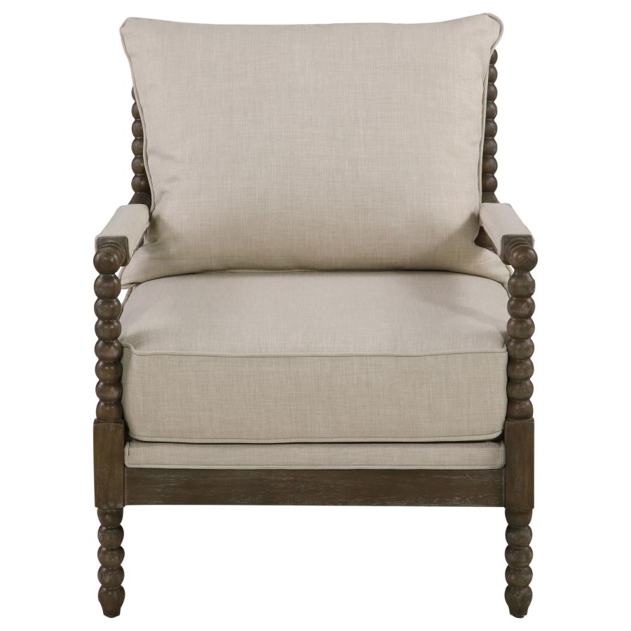 Blanchett Cushion Back Accent Chair Beige and Natural