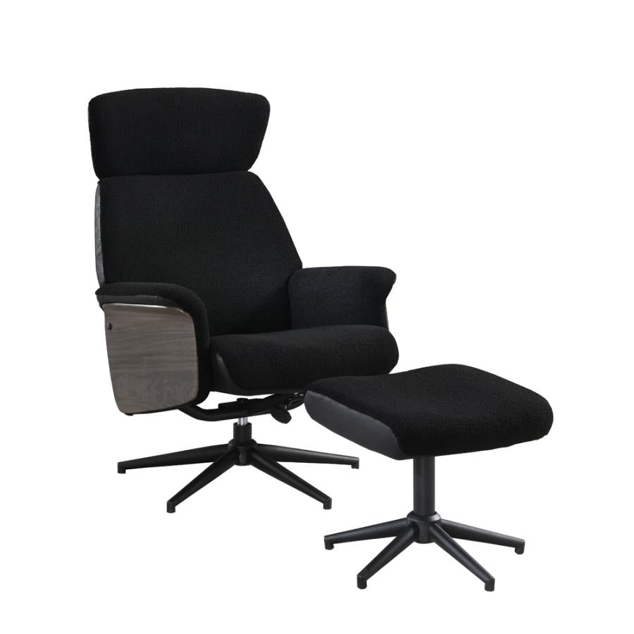 Accent Chair with Ottoman Black