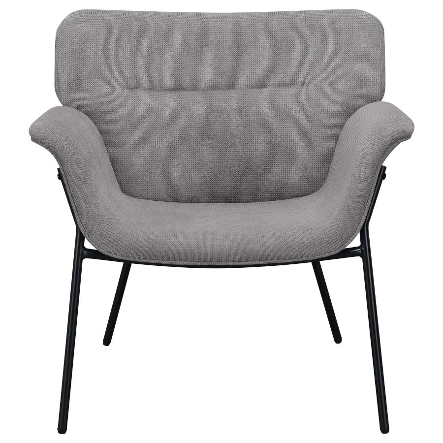 Davina Upholstered Flared Arms Accent Chair Ash Grey