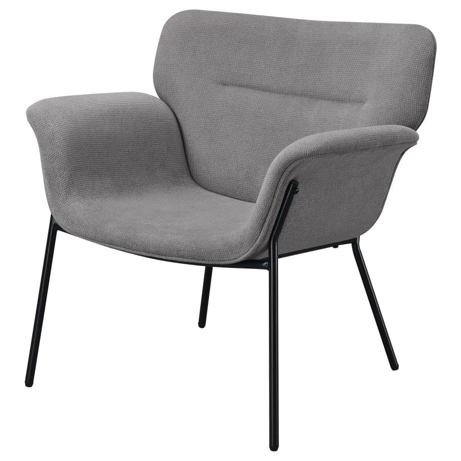 Davina Upholstered Flared Arms Accent Chair Ash Grey