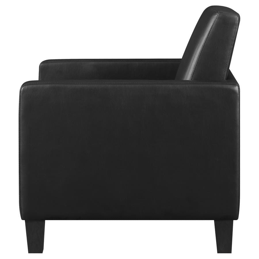 Julio Upholstered Accent Chair with Track Arms Black