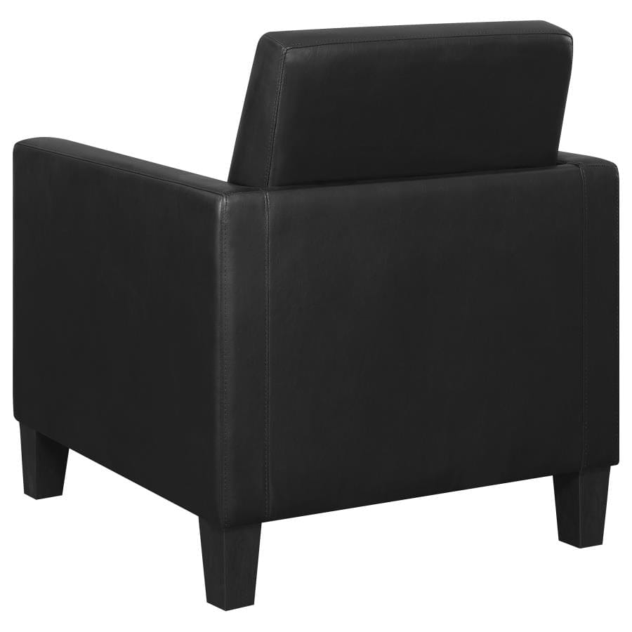 Julio Upholstered Accent Chair with Track Arms Black