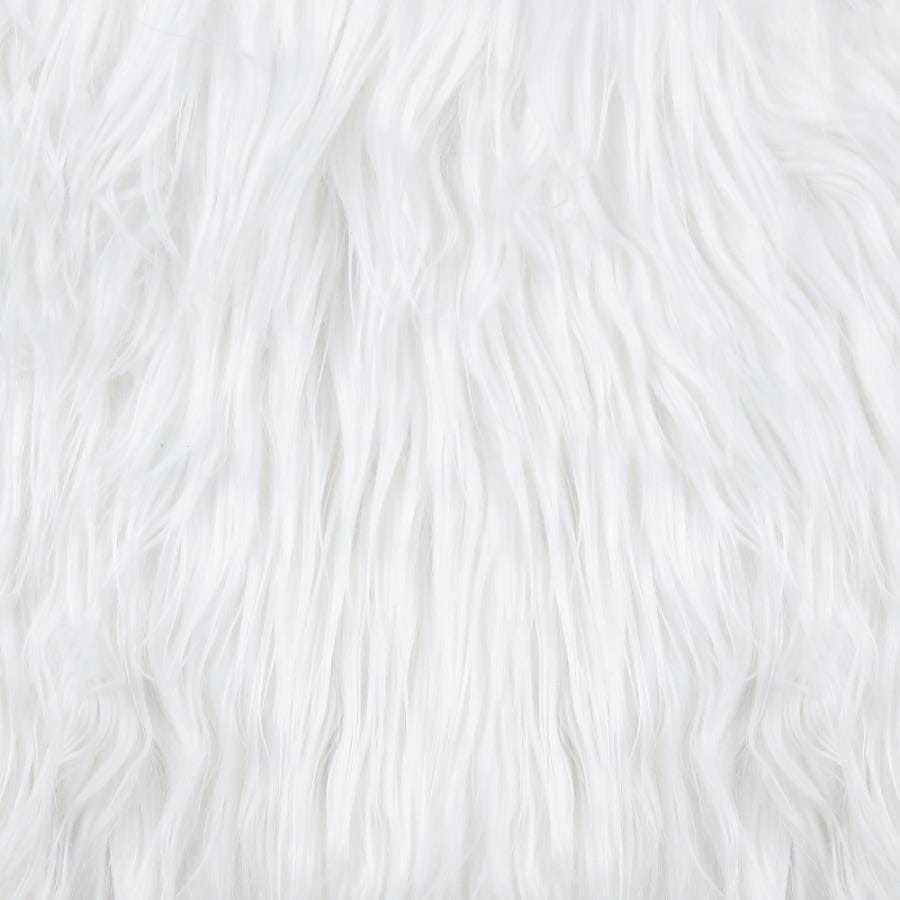 Faux Sheepskin Square Ottoman White