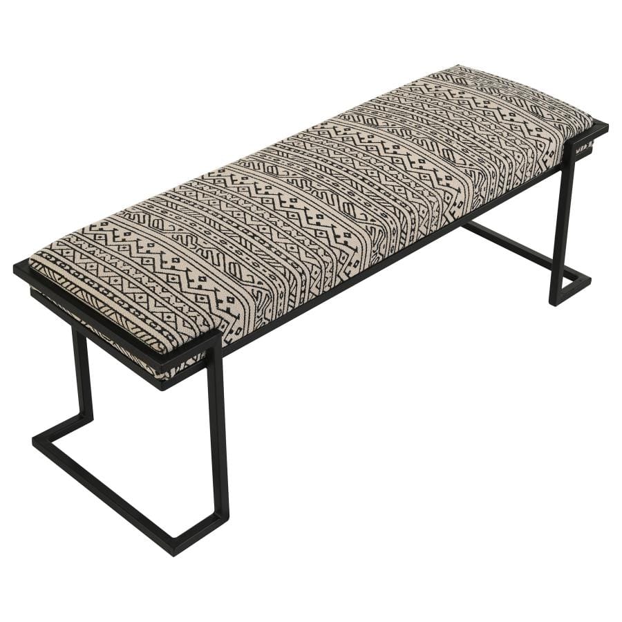 Alfaro Upholstered Accent Bench Black and White