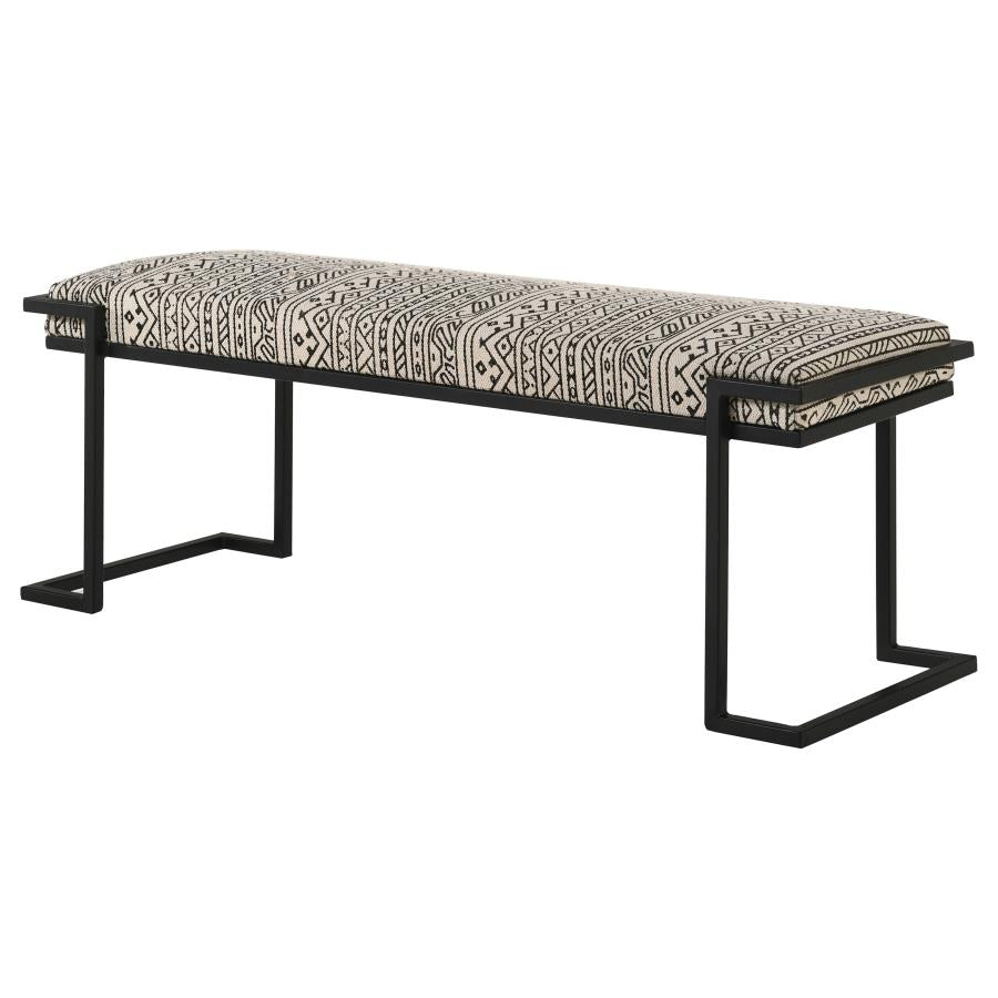 Alfaro Upholstered Accent Bench Black and White