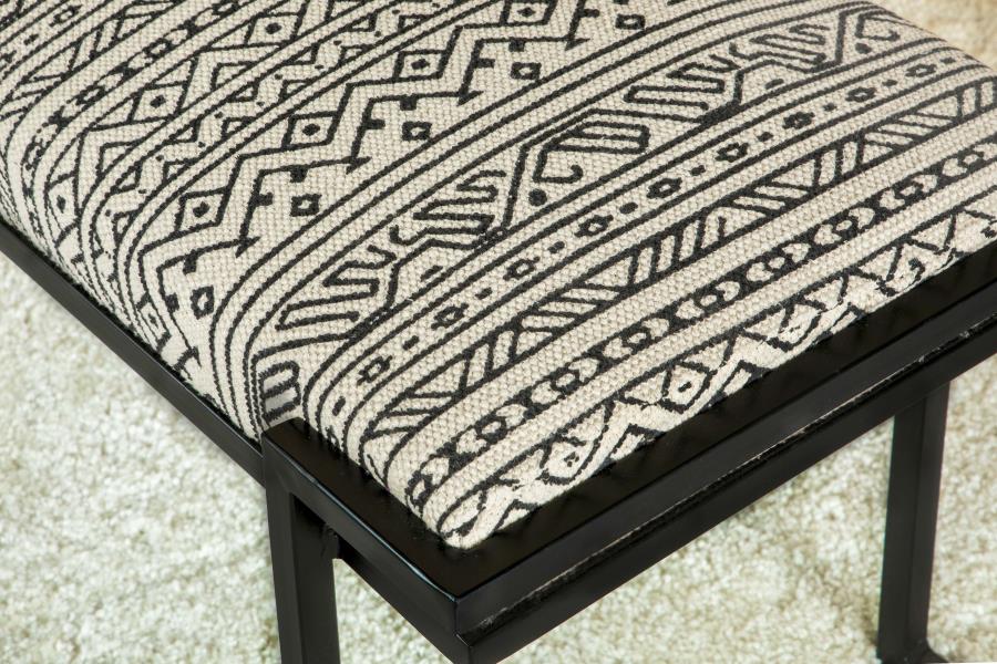 Alfaro Upholstered Accent Bench Black and White