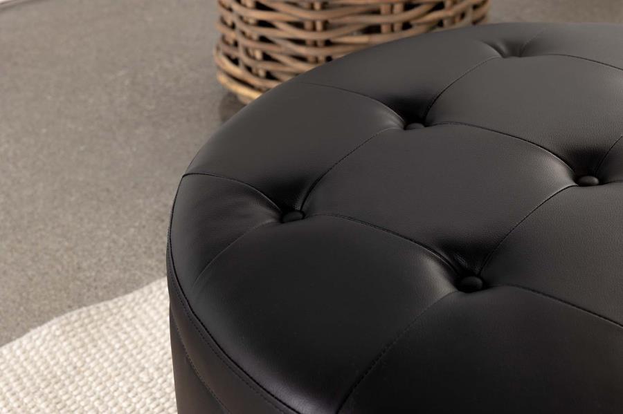 Jace Upholstered Tufted Storage Ottoman Black