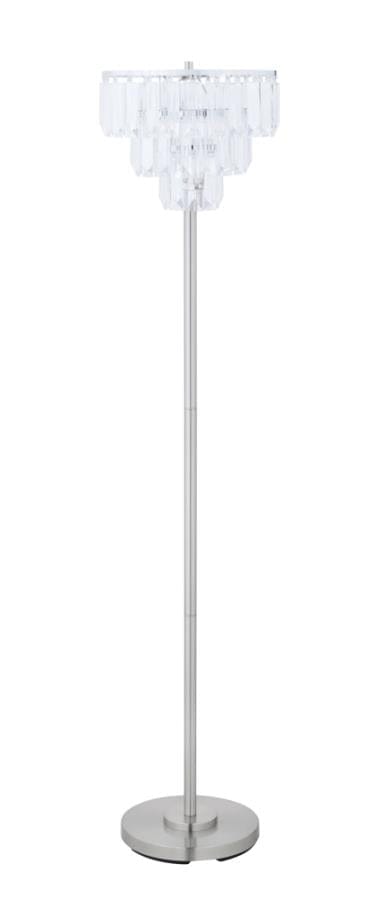 Anya Metal Base Floor Lamp Chrome and Crystal