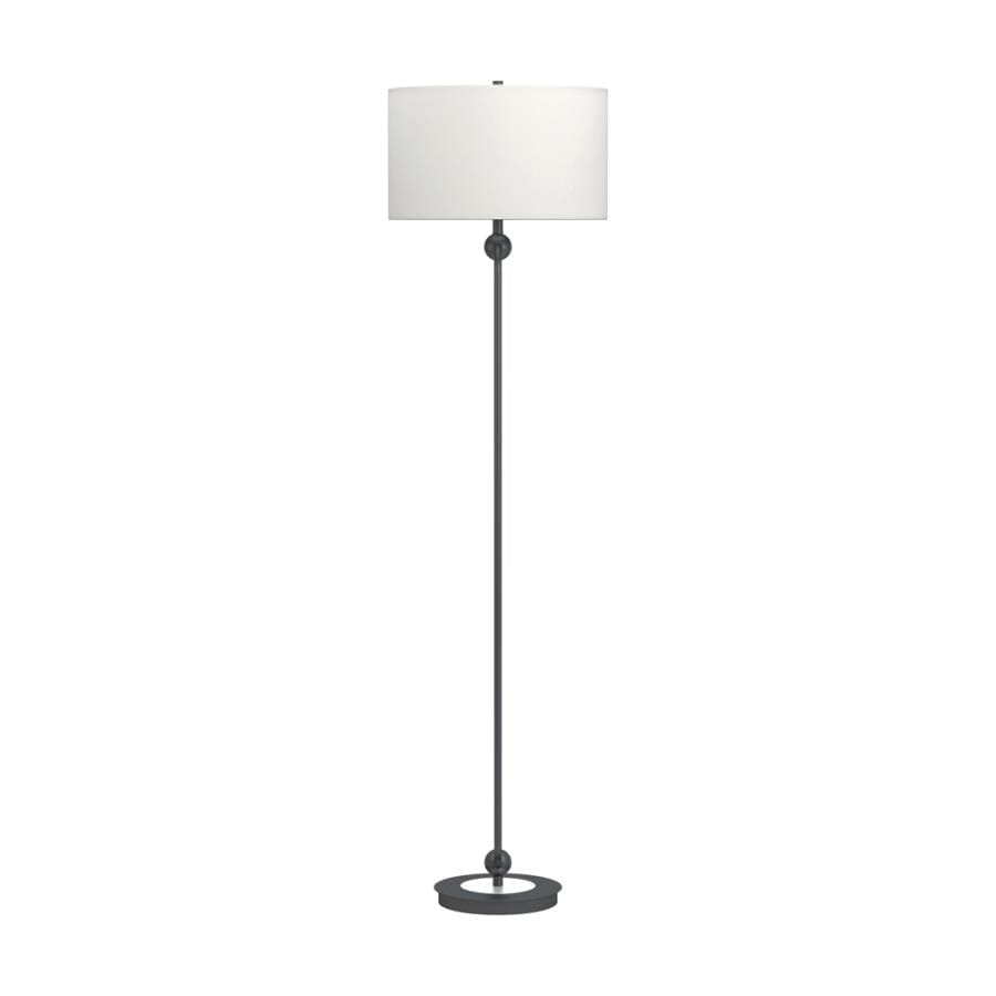 Drum Shade Floor Lamp White and Bronze