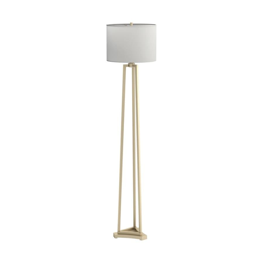 Drum Shade Floor Lamp White and Gold