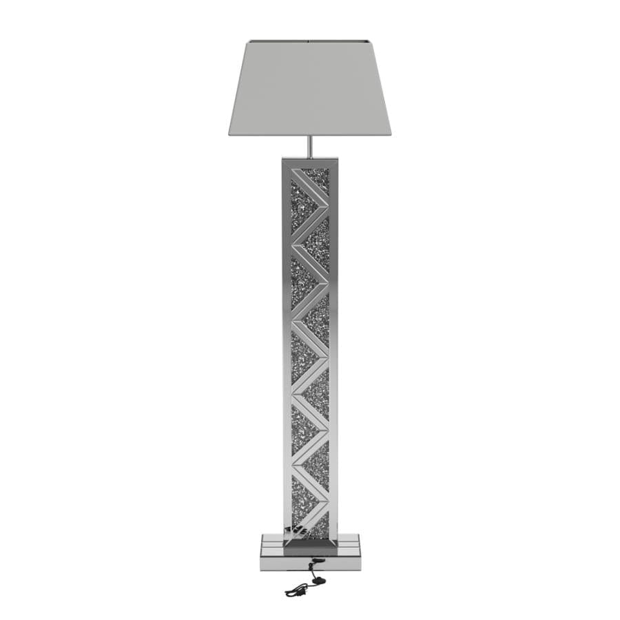 Carmen Geometric Base Floor Lamp Silver