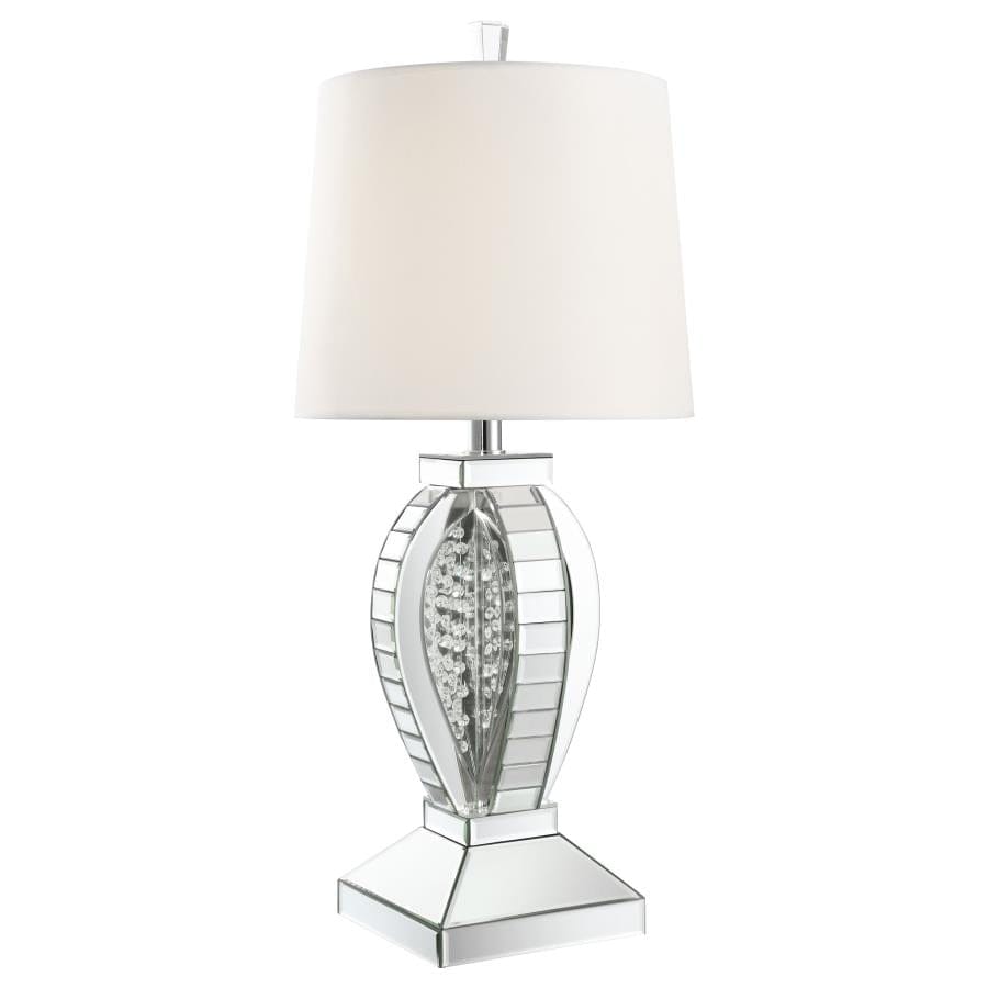 Klein Table Lamp with Drum Shade White and Mirror