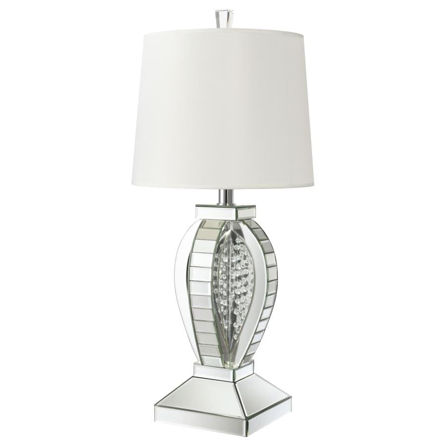 Klein Table Lamp with Drum Shade White and Mirror