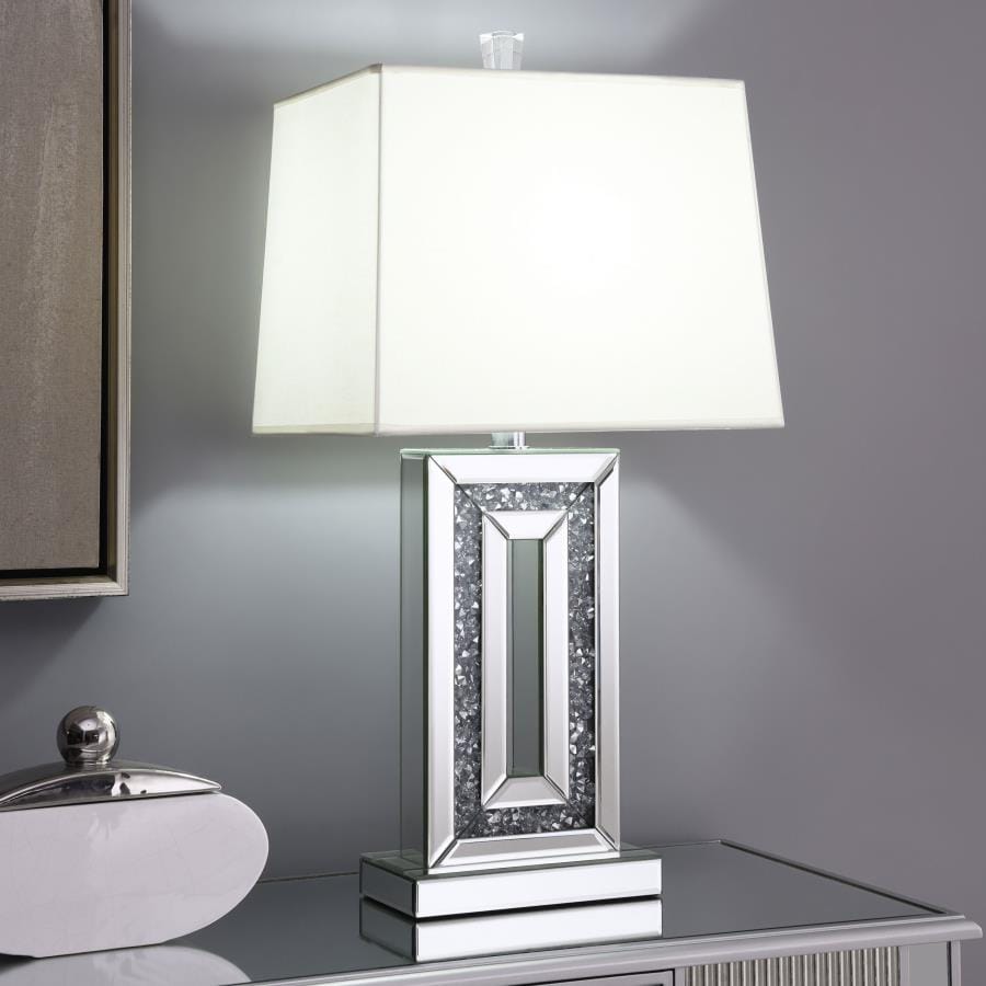 Ayelet Table Lamp with Square Shade White and Mirror