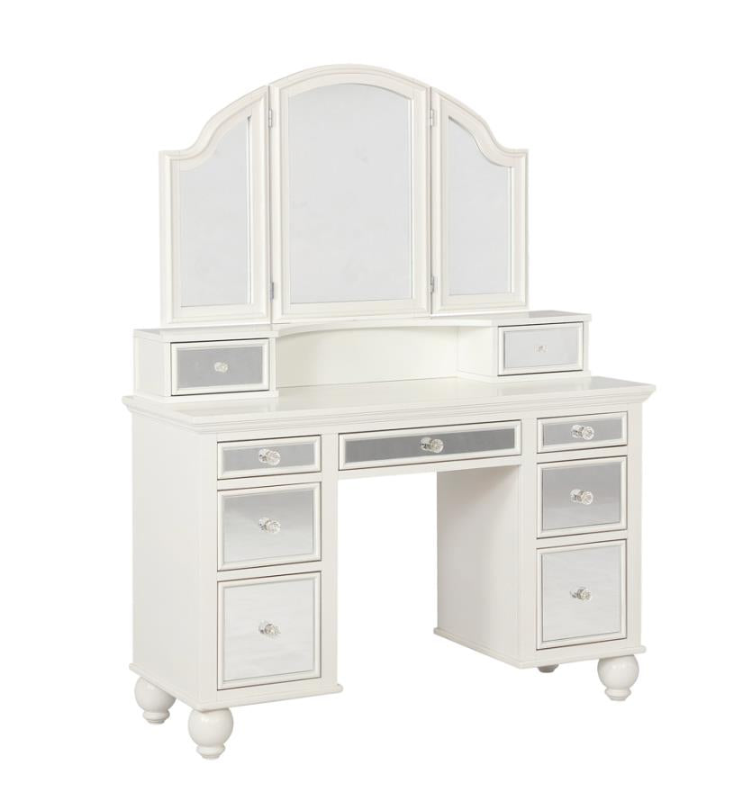 Reinhart 2-piece Vanity Set White and Beige