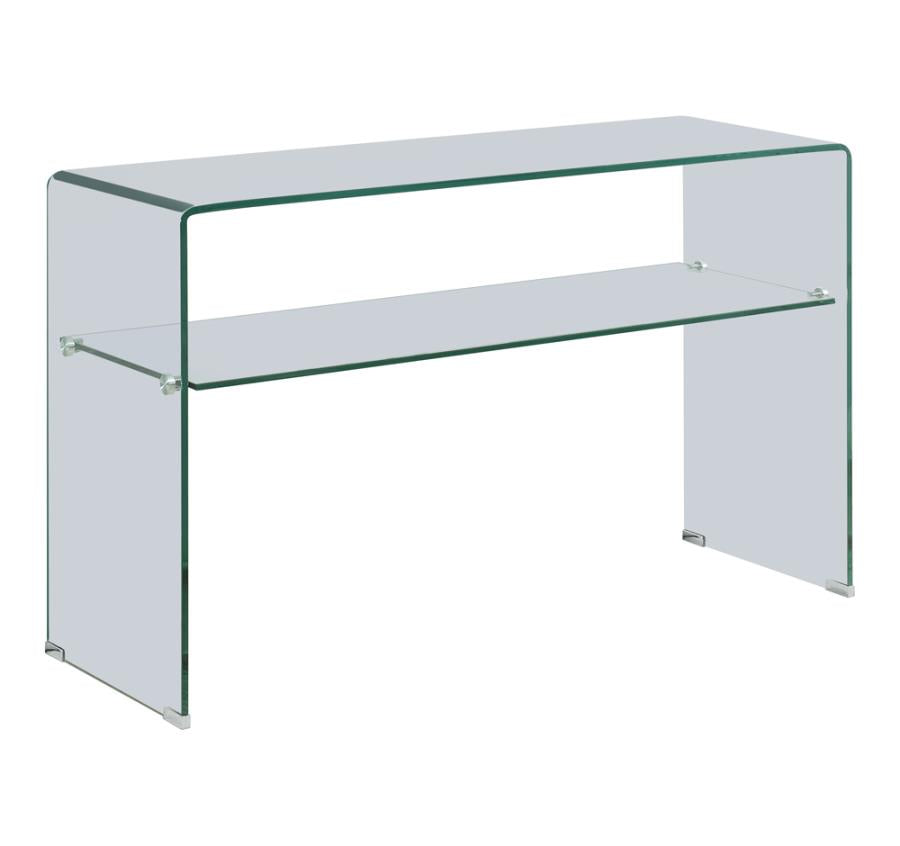 Glass 1-shelf Rectangular Console Table Clear