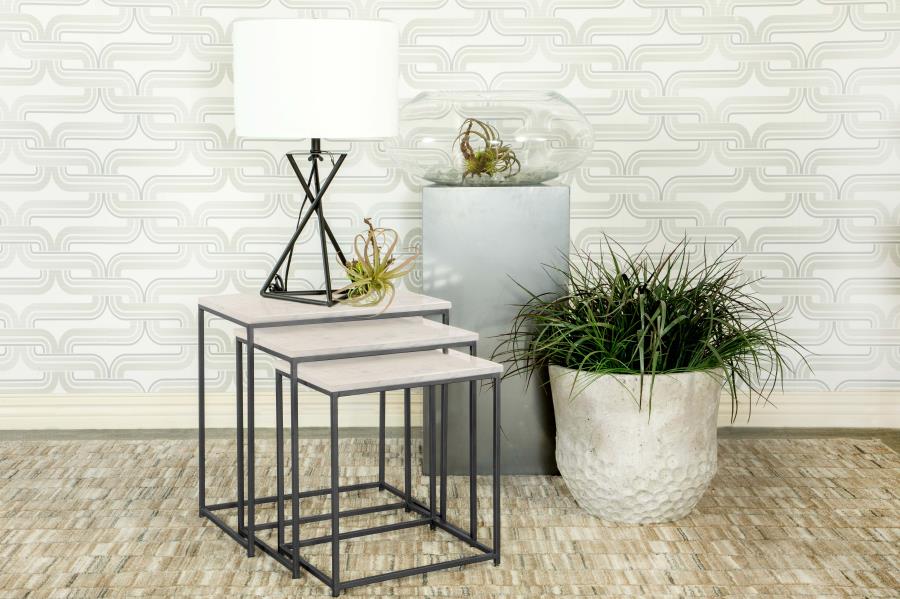 Caine 3-piece Nesting Table with Marble Top