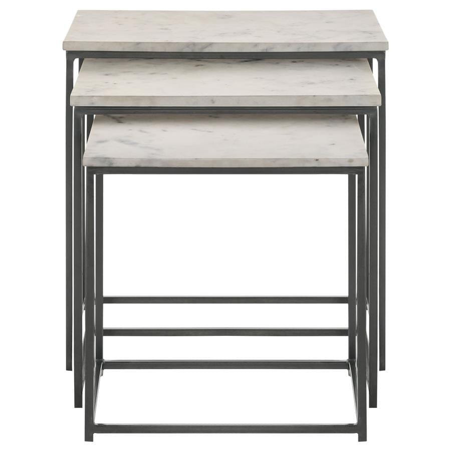 Caine 3-piece Nesting Table with Marble Top