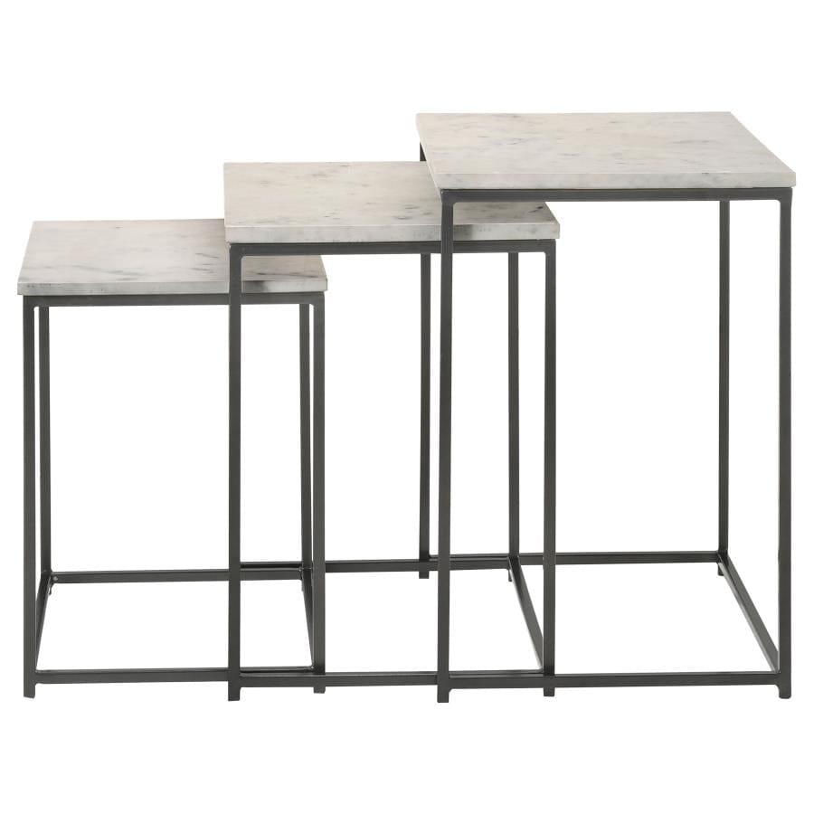 Caine 3-piece Nesting Table with Marble Top