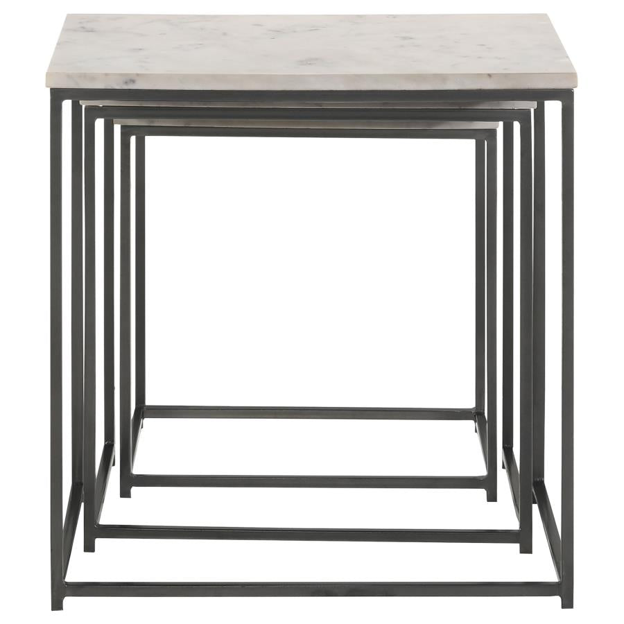 Caine 3-piece Nesting Table with Marble Top