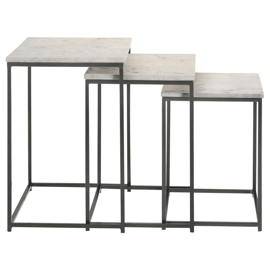 Caine 3-piece Nesting Table with Marble Top