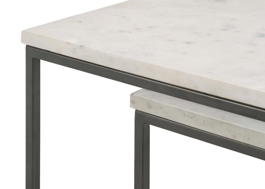 Caine 3-piece Nesting Table with Marble Top