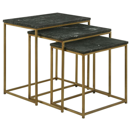 Caine 3-piece Nesting Table with Marble Top