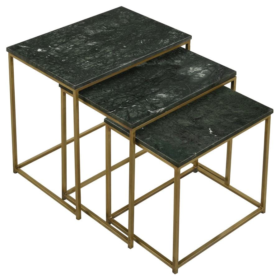 Caine 3-piece Nesting Table with Marble Top