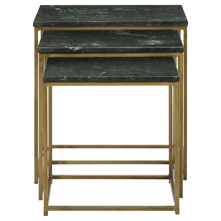 Caine 3-piece Nesting Table with Marble Top