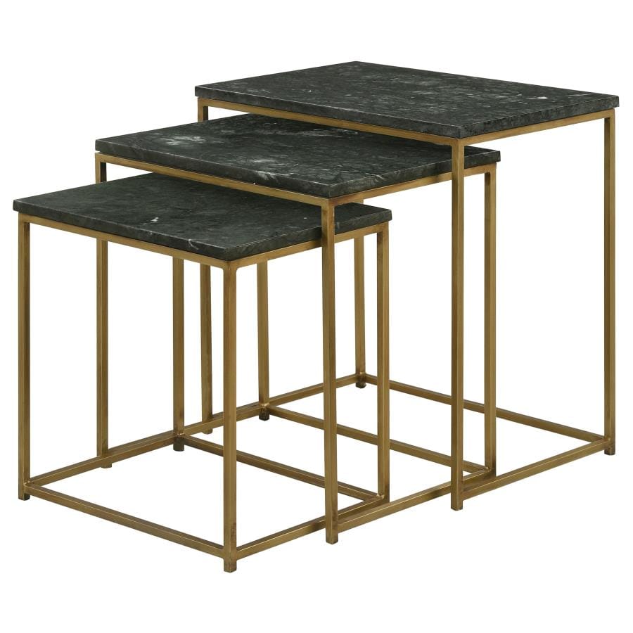 Caine 3-piece Nesting Table with Marble Top