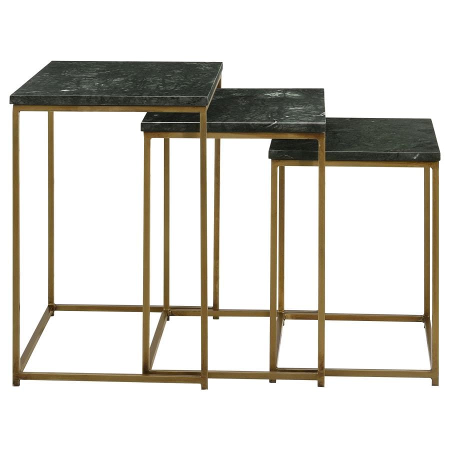 Caine 3-piece Nesting Table with Marble Top