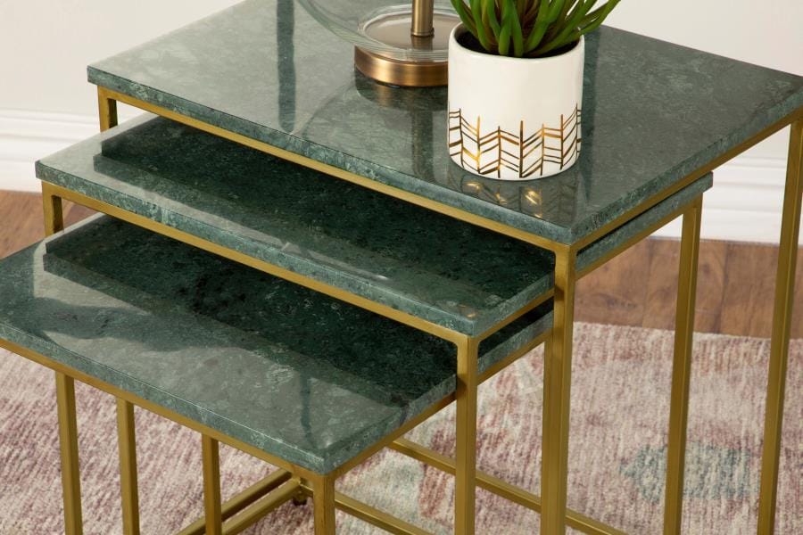 Caine 3-piece Nesting Table with Marble Top