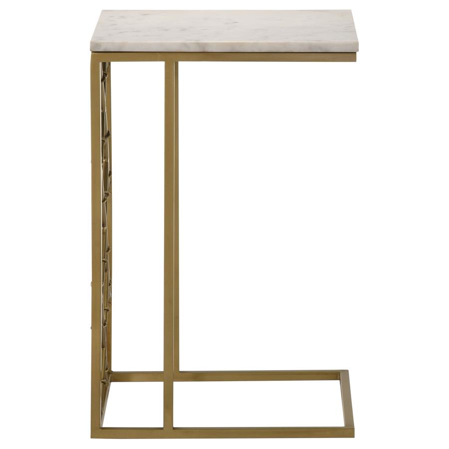 Angeliki Accent Table with Marble Top White