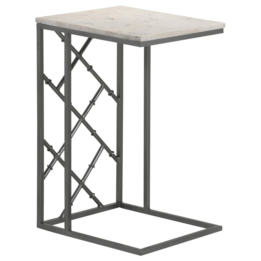 Angeliki Accent Table with Marble Top White