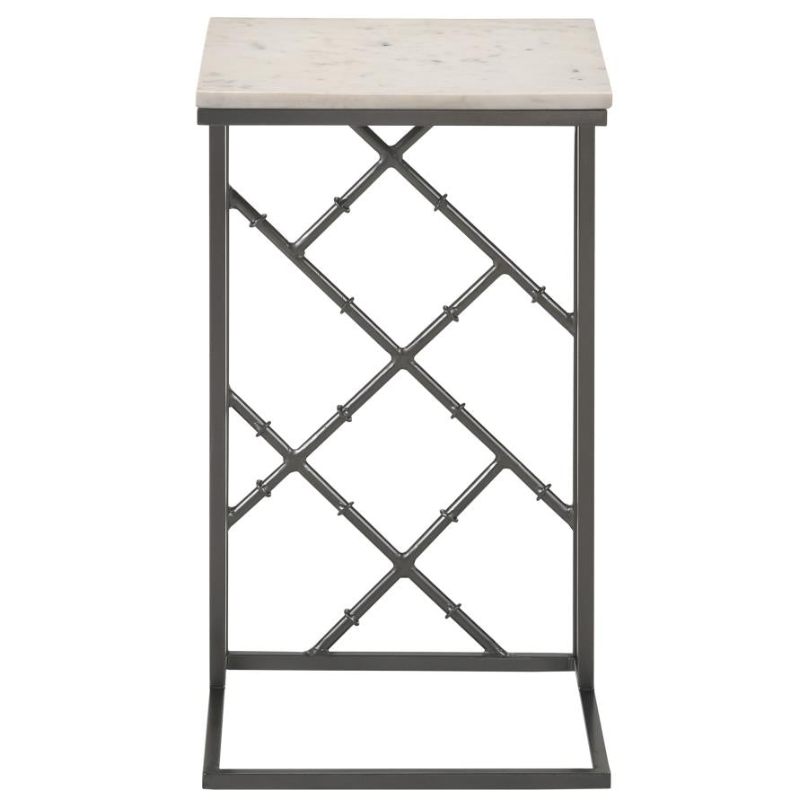 Angeliki Accent Table with Marble Top White