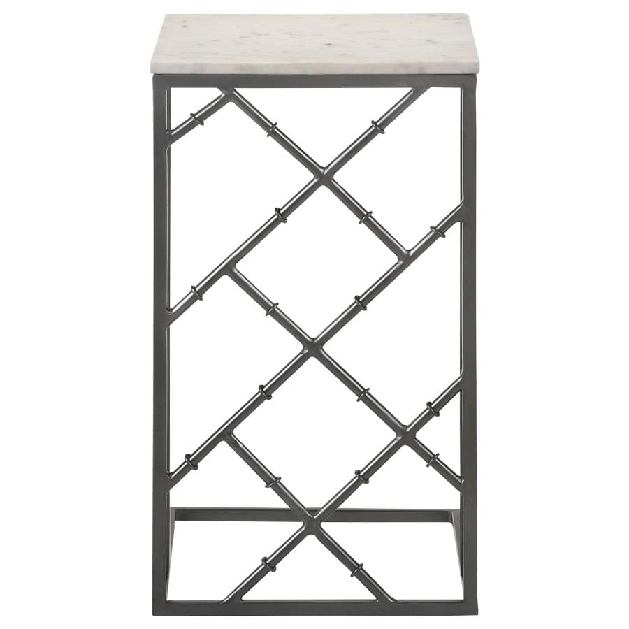 Angeliki Accent Table with Marble Top White