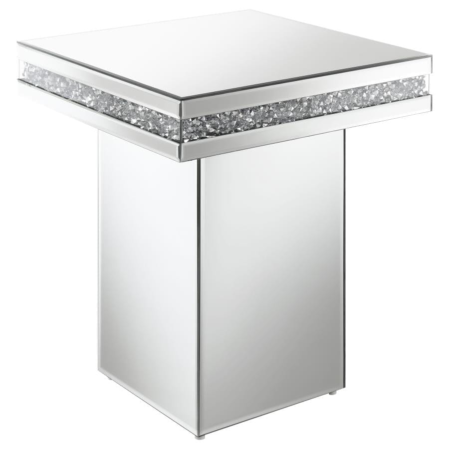 Elora Pedestal Square Top Accent Table Mirror