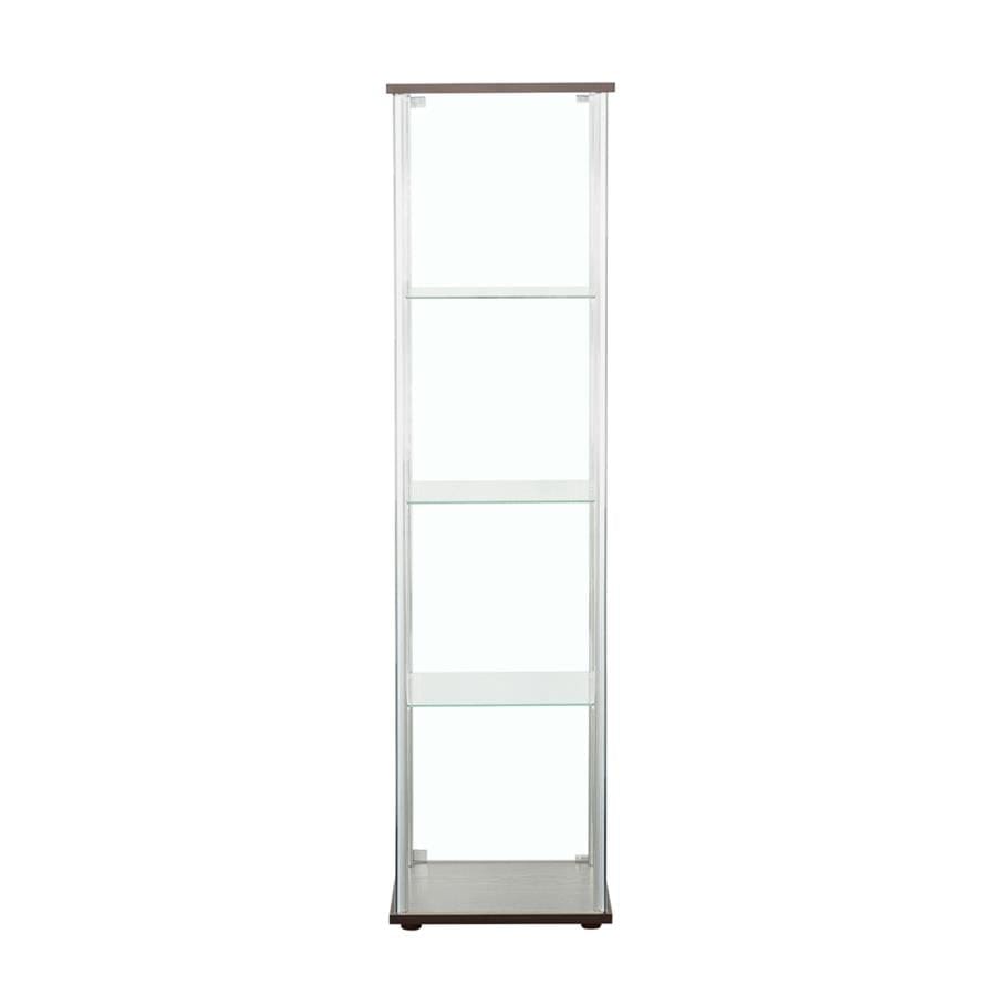 Bellatrix Rectangular 4-shelf Curio Cabinet Cappuccino and Clear