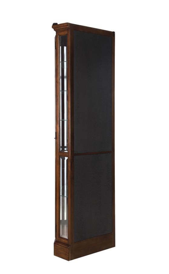 Catalina 6-shelf Corner Curio Cabinet Burnished Brown