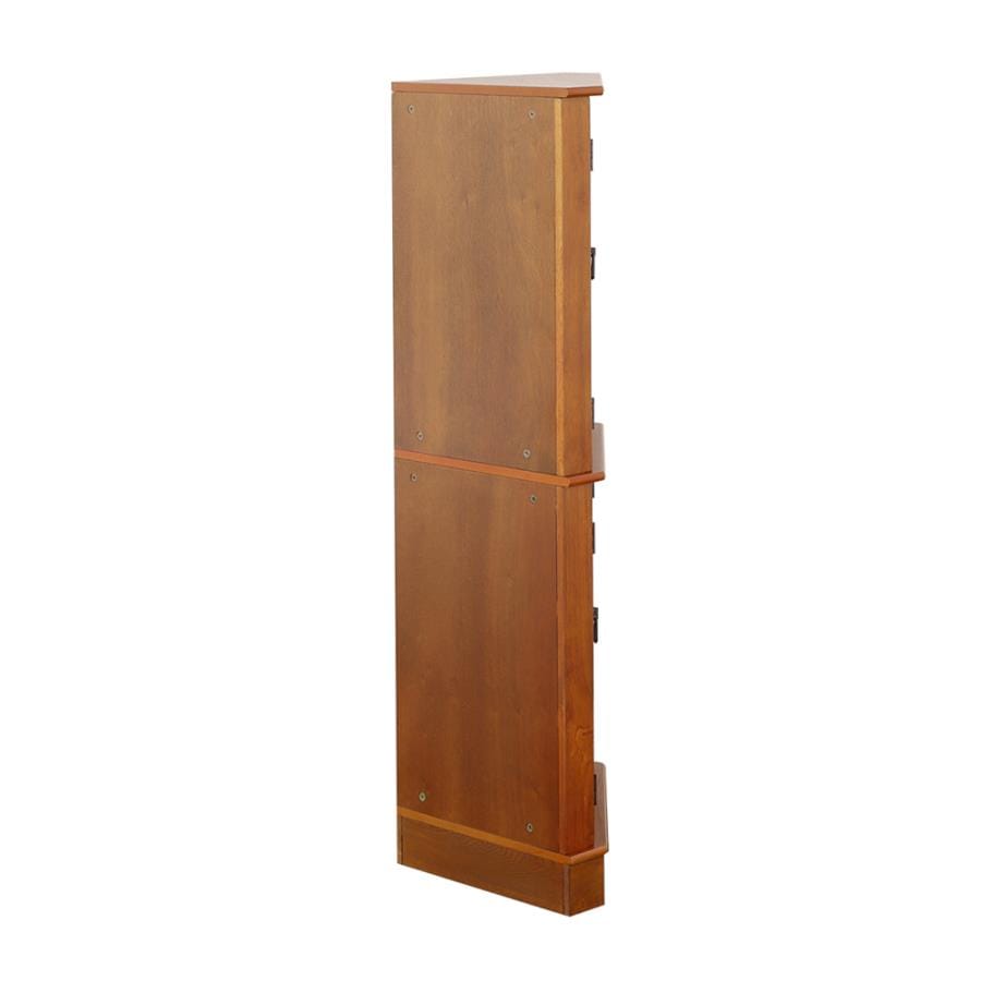 Coreosis 4-shelf Corner Curio Cabinet Golden Brown