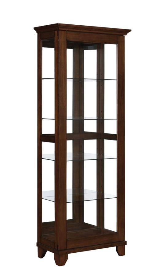 5-shelf Curio Cabinet Chestnut and Clear