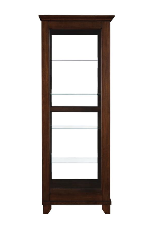 5-shelf Curio Cabinet Chestnut and Clear