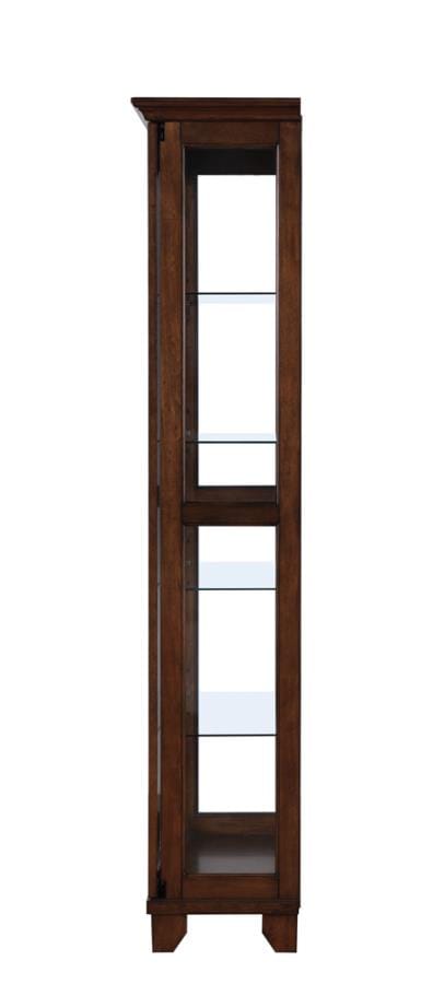 5-shelf Curio Cabinet Chestnut and Clear