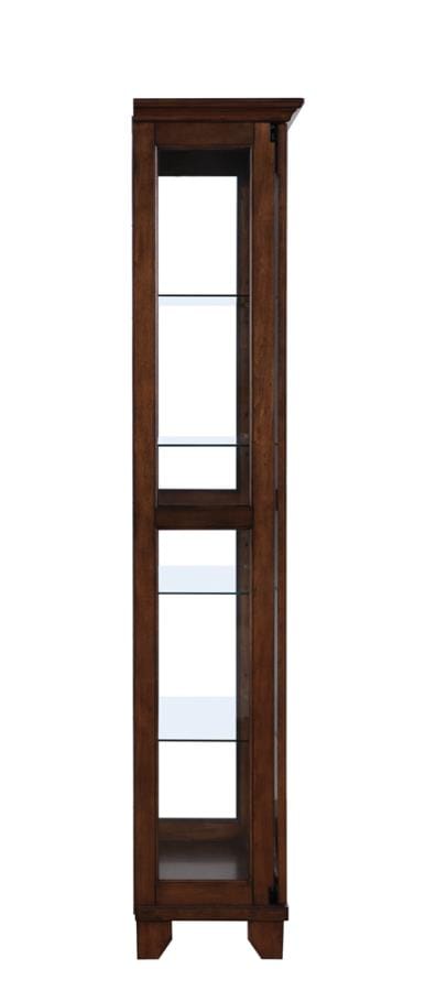 5-shelf Curio Cabinet Chestnut and Clear