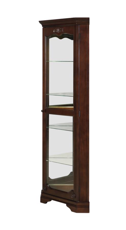 5-shelf Corner Curio Cabinet Golden Brown