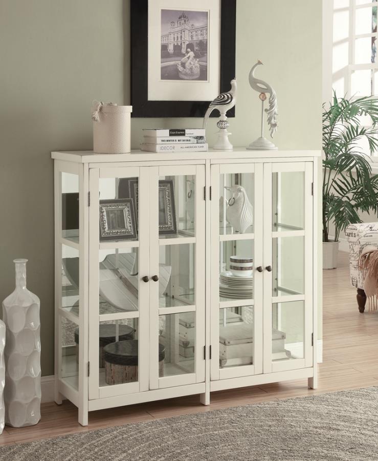 Sable 4-door Display Accent Cabinet White
